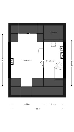 Plattegrond - Allerheiligenweg 59x, 4834 TN Breda - Tweede verdieping - 2D.jpg